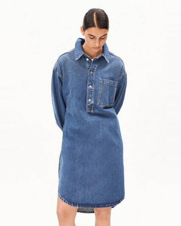 ARMEDANGELS OVERSIZED DENIM Damen Jeanskleid aus Lyocell-Baumwoll-Mix