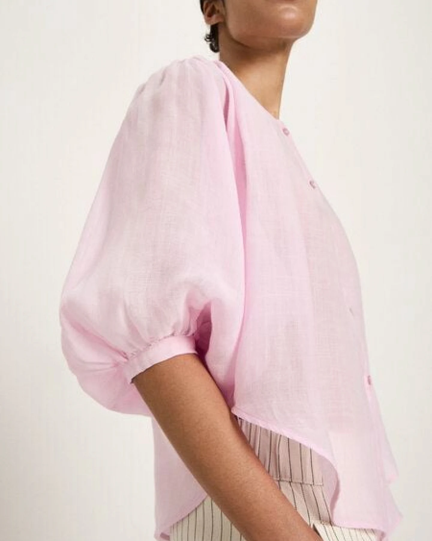 LANIUS Bluse mit Kräuseln aus Ramie – Ansicht 4