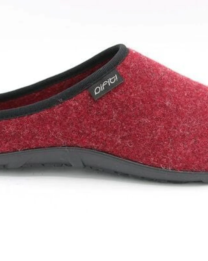 Pantoffel homey mit Barfußgefühl pifit! aus hochwertigem Wollfilz kirschrot, 32100-2