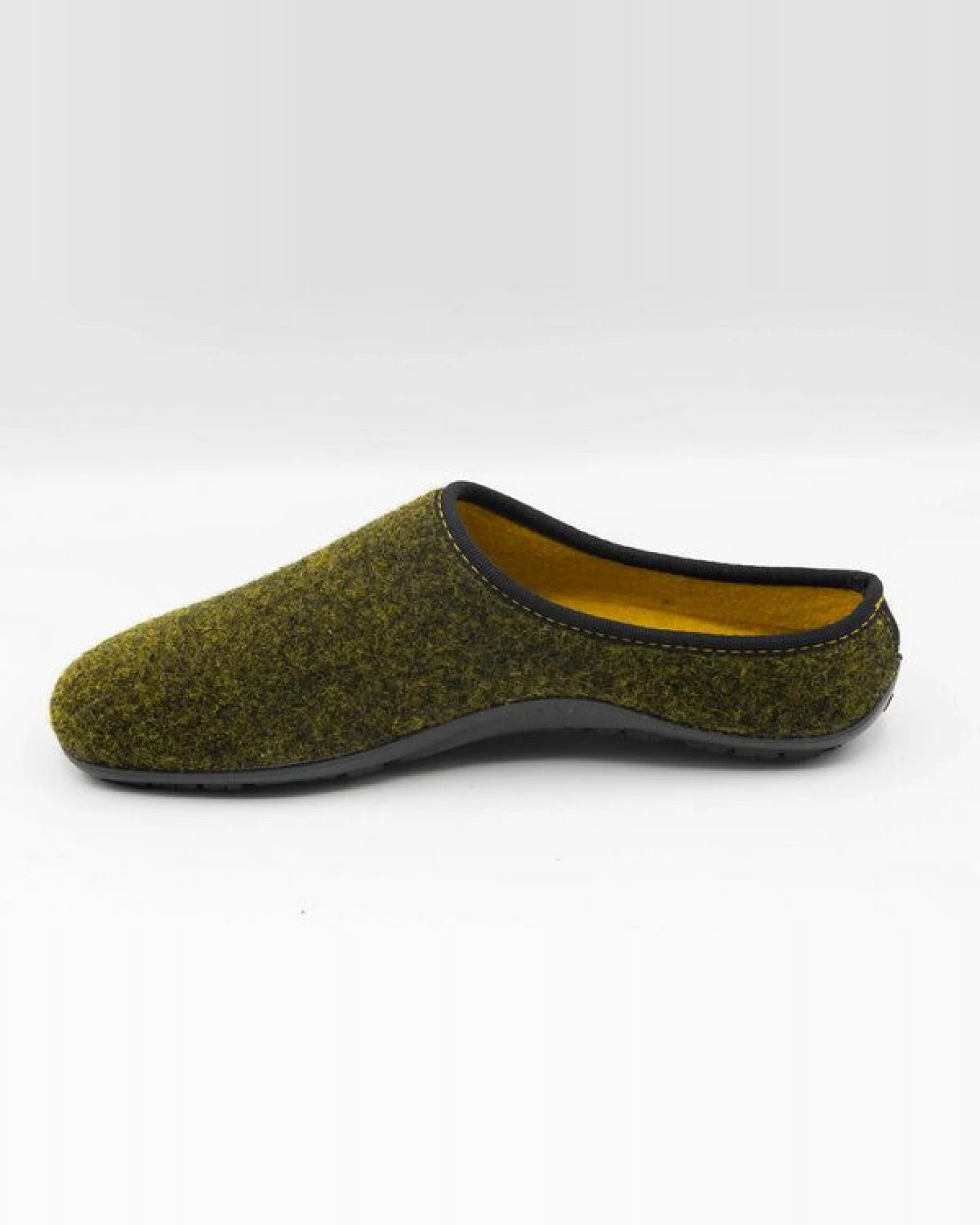 Pantoffel homey mit Barfußgefühl pifit! aus hochwertigem Wollfilz gelb-schwarz, 32100-7 – Ansicht 3