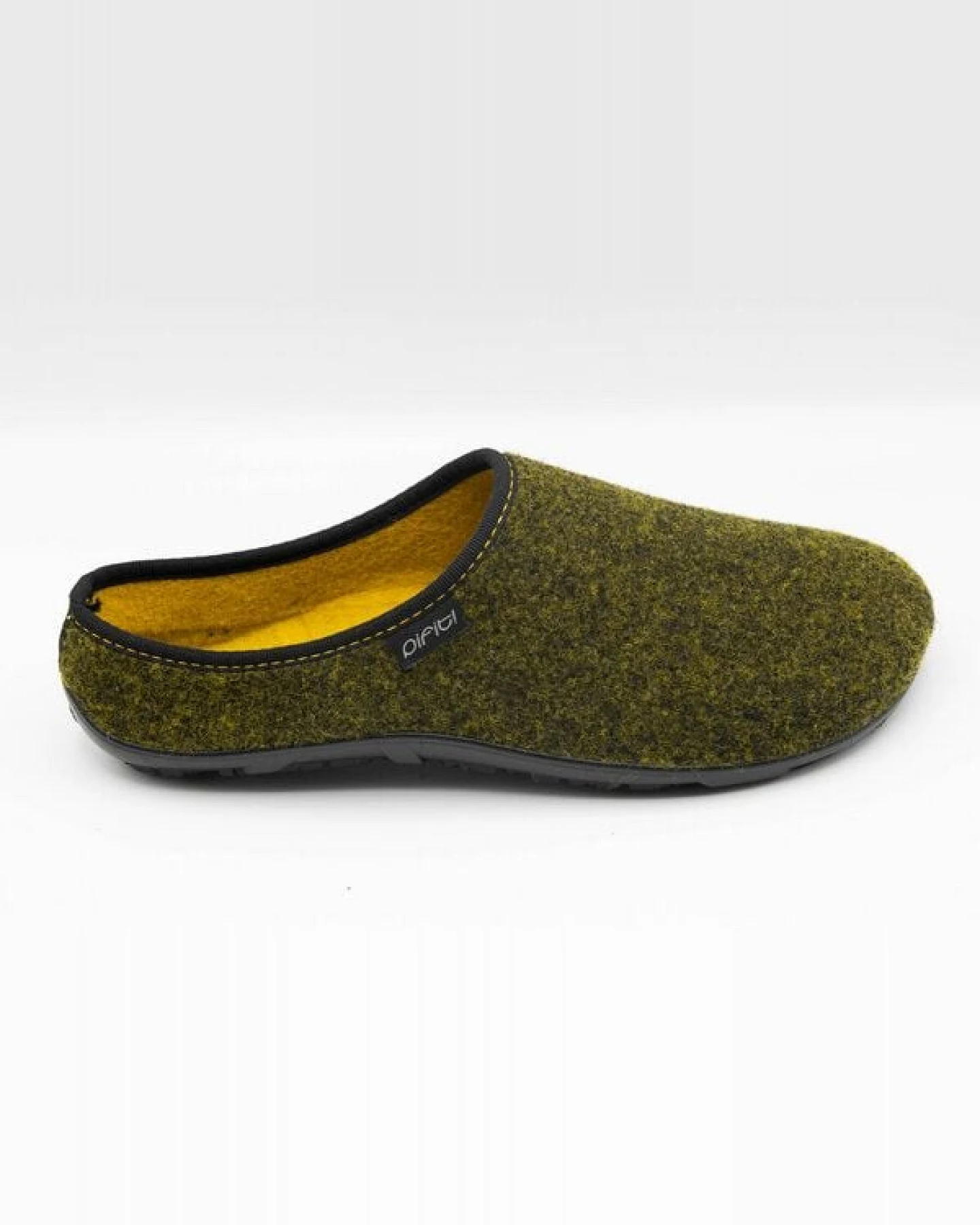 Pantoffel homey mit Barfußgefühl pifit! aus hochwertigem Wollfilz gelb-schwarz, 32100-7 – Ansicht 4