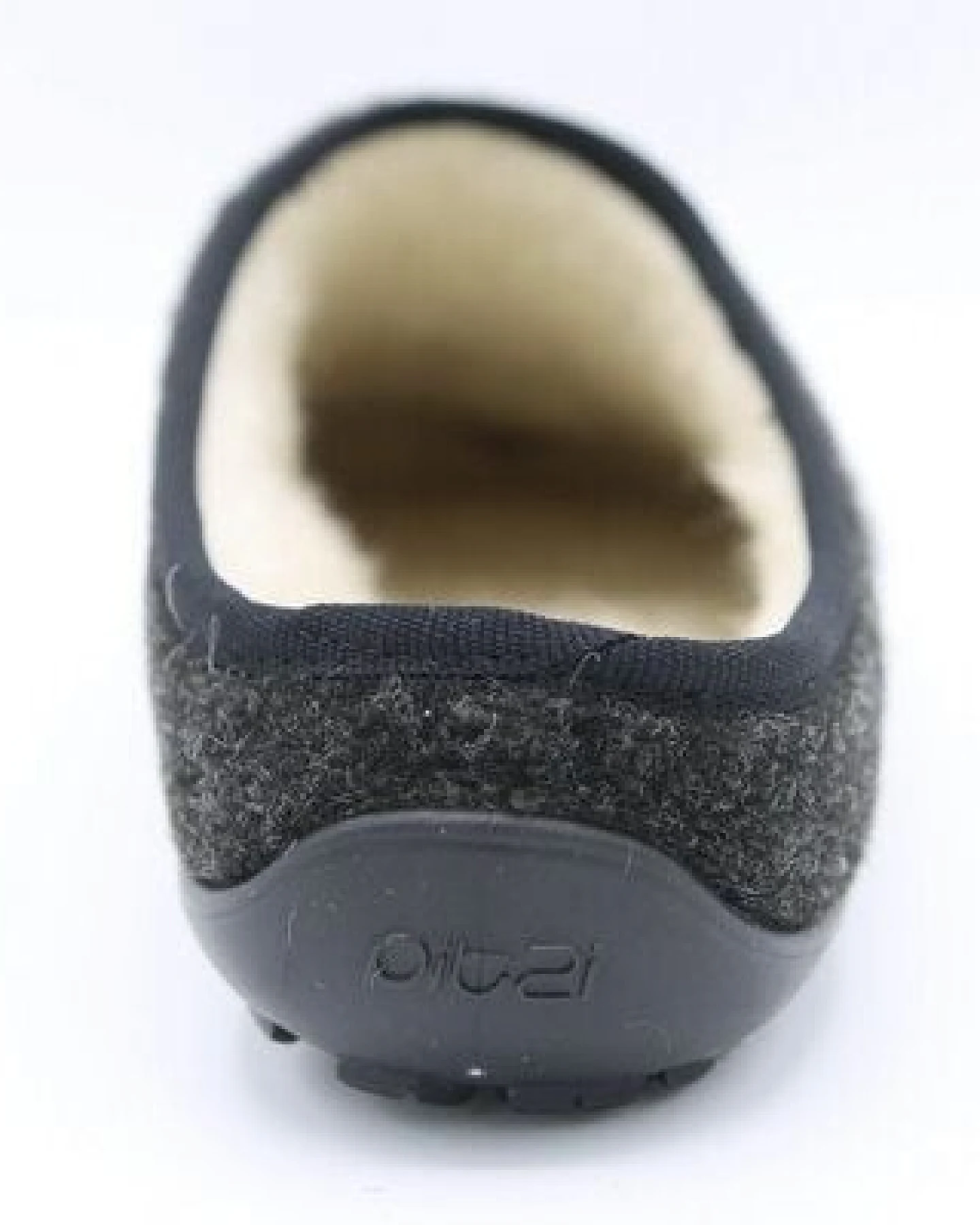 pifit! Pantoffel cosy mit Barfußgefühl aus Wollstoff, schwarz, 32101-1, gefüttert mit 100% Schurwolle – Ansicht 4