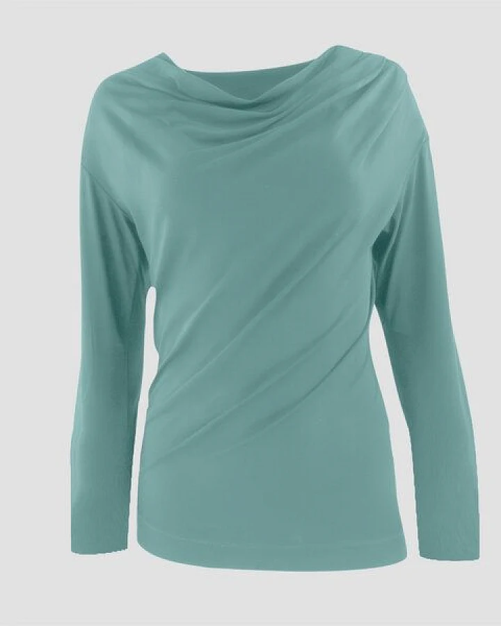 bellaLEYK Drapiertes Oberteil mit Falten und Twist aus Tencel-Modal-Jersey