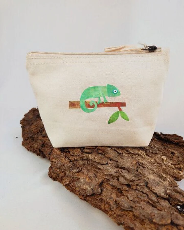 Meladi Accessoire-Tasche aus Biobaumwolle - Größe S Chamäleon