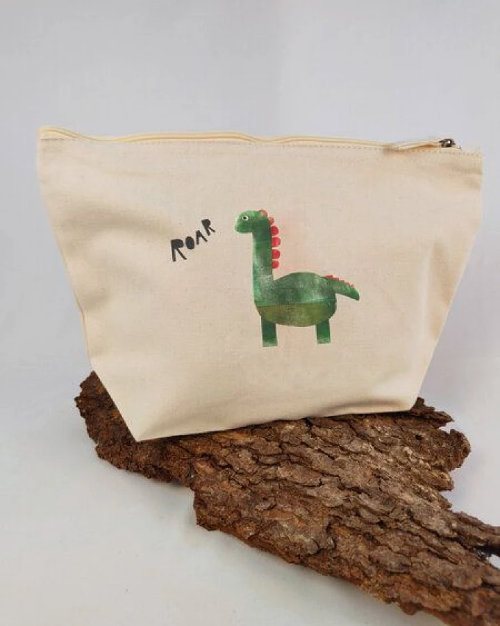 MELAdi Accessoire-Tasche aus Biobaumwolle - Größe L Dino