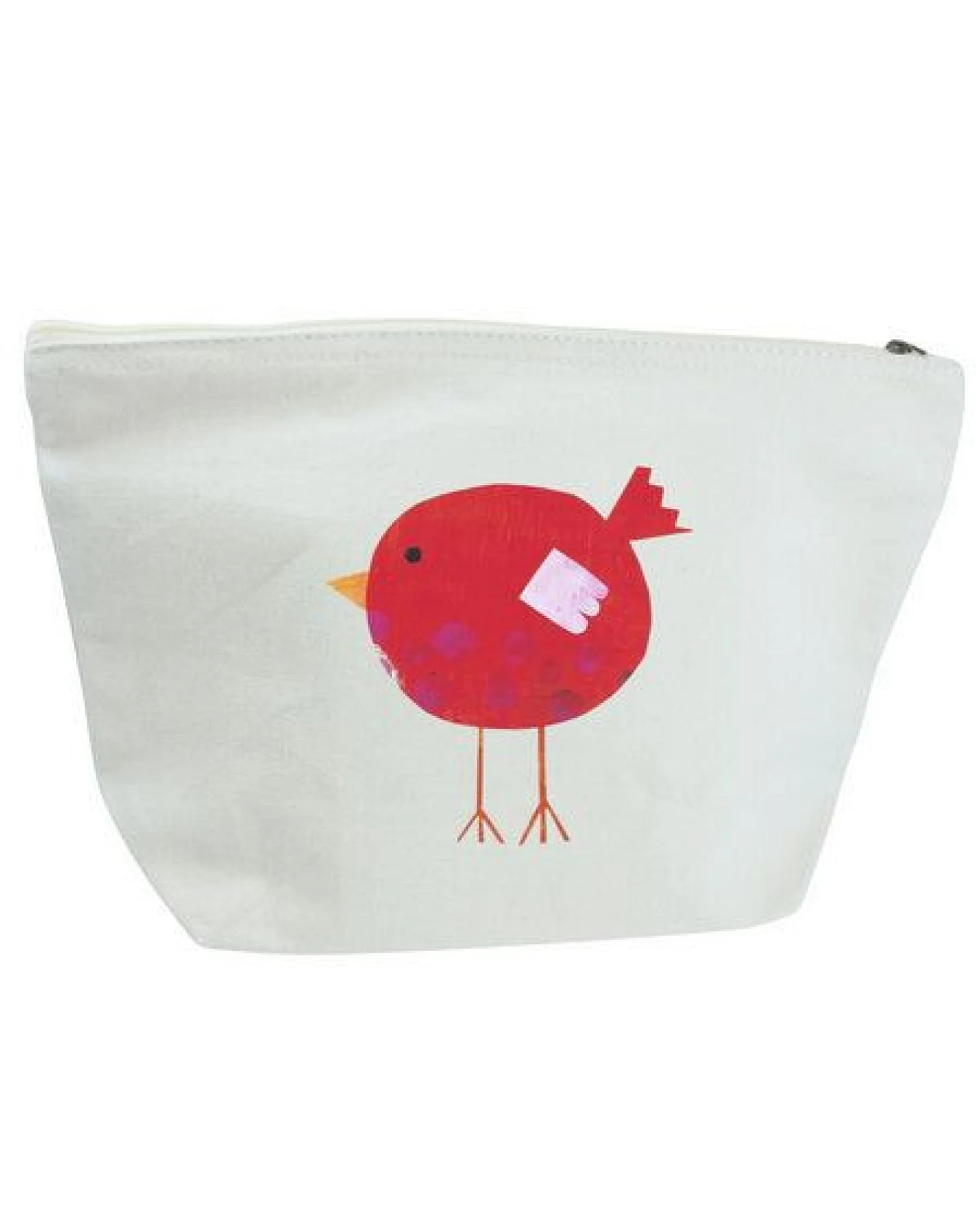 MELAdi Accessoire-Tasche aus Biobaumwolle - Größe M roter Vogel – Ansicht 2
