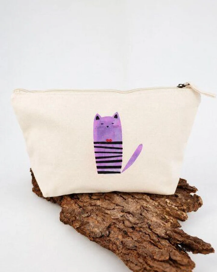 MELAdi Accessoire-Tasche aus Biobaumwolle - Größe M Katze