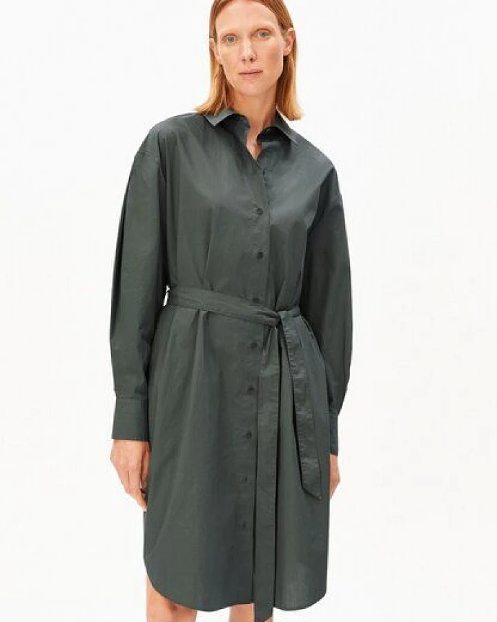 Produktseite: ARMEDANGELS BARREL SLEEVE POPLIN Damen Webkleid aus Bio-Baumwolle