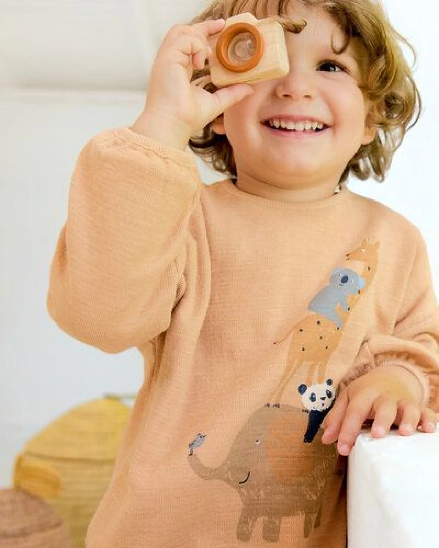 People Wear Organic Sweat Pullover, gelb uni, "Tierfreunde", Bio-Baumwolle – Ansicht 2