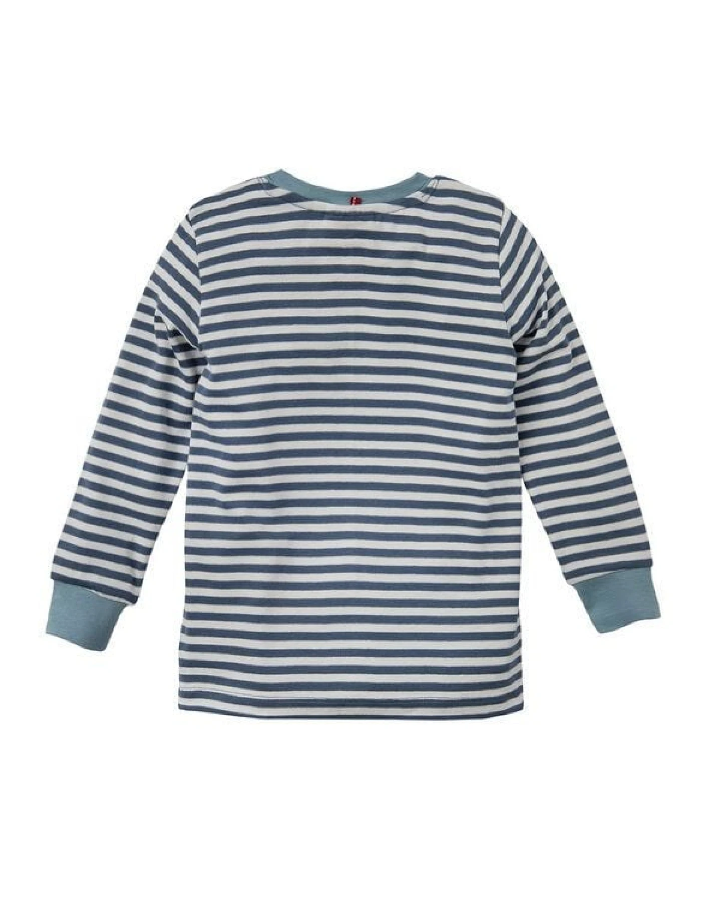 People Wear Organic Pyjama, blau geringelt "Nashorn", Bio-Baumwolle – Ansicht 3