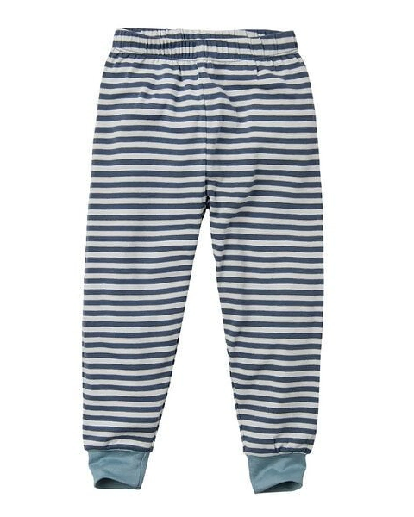 People Wear Organic Pyjama, blau geringelt "Nashorn", Bio-Baumwolle – Ansicht 4