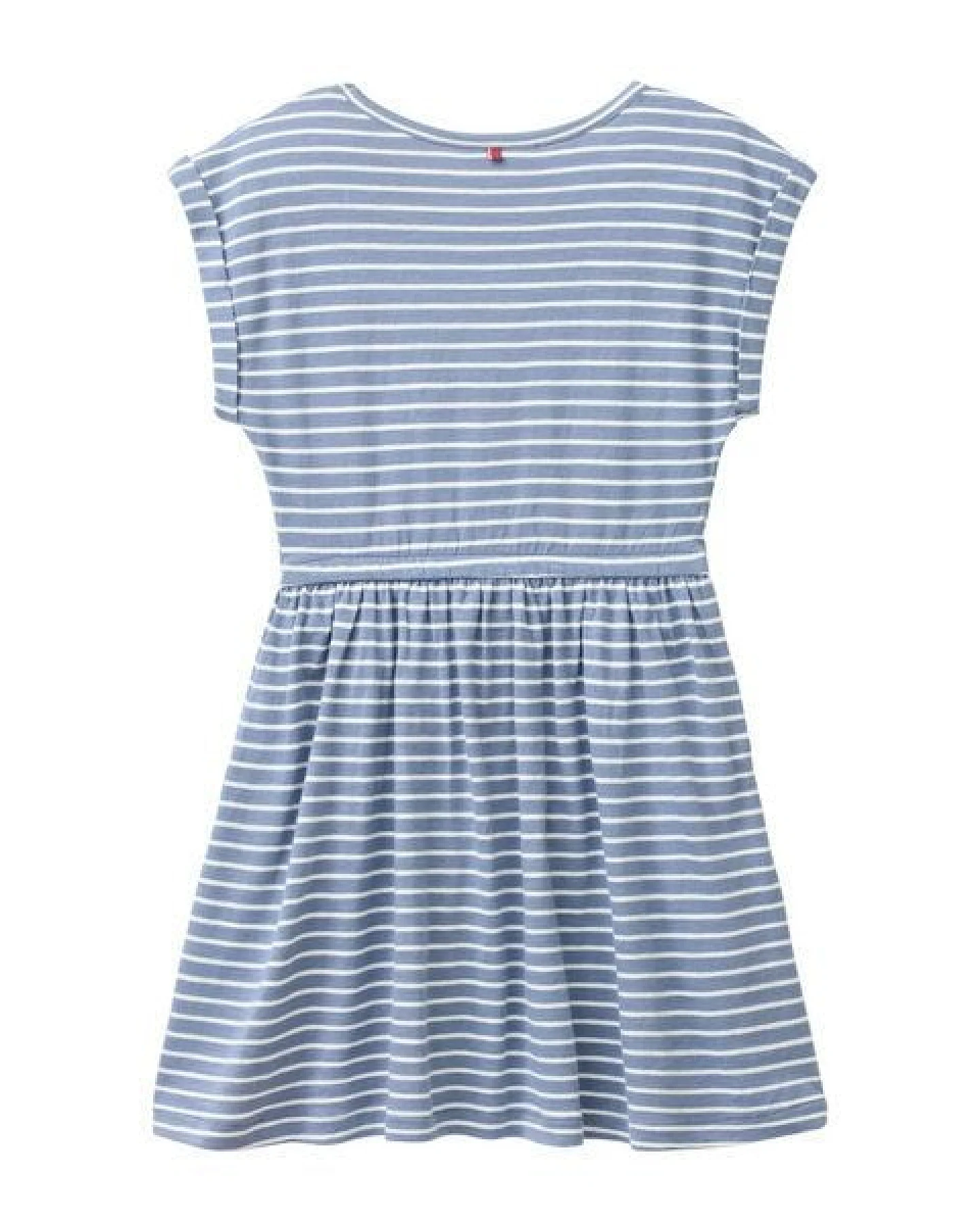 People Wear Organic "Kurzarm Kleid, blau geringelt, ""Regenbogen"", Bio-Baumwolle " – Ansicht 2