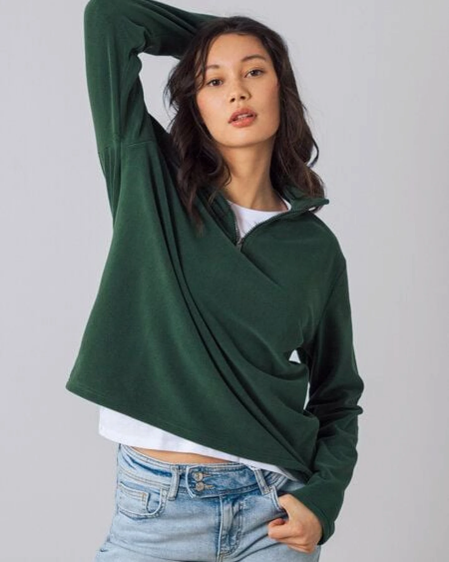 Honest Basics Damen Fleecejacke aus recyceltem Polyester – Ansicht 2