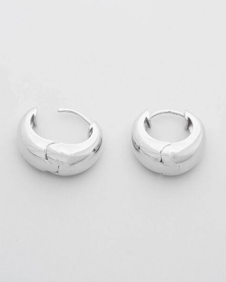 fejn jewelry Creole 'small dome hoop" - glänzende Huggies