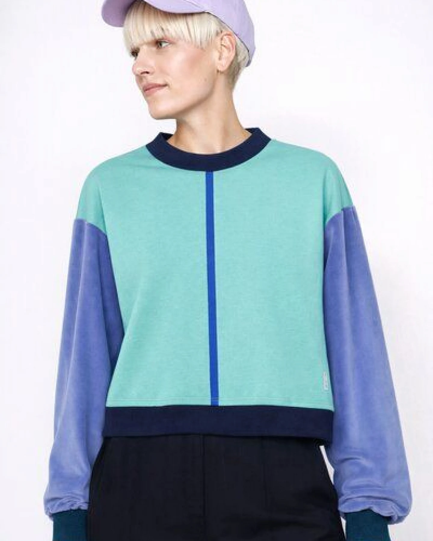 ein garten Studios Boxy Basic Sweater Color Block – Ansicht 2