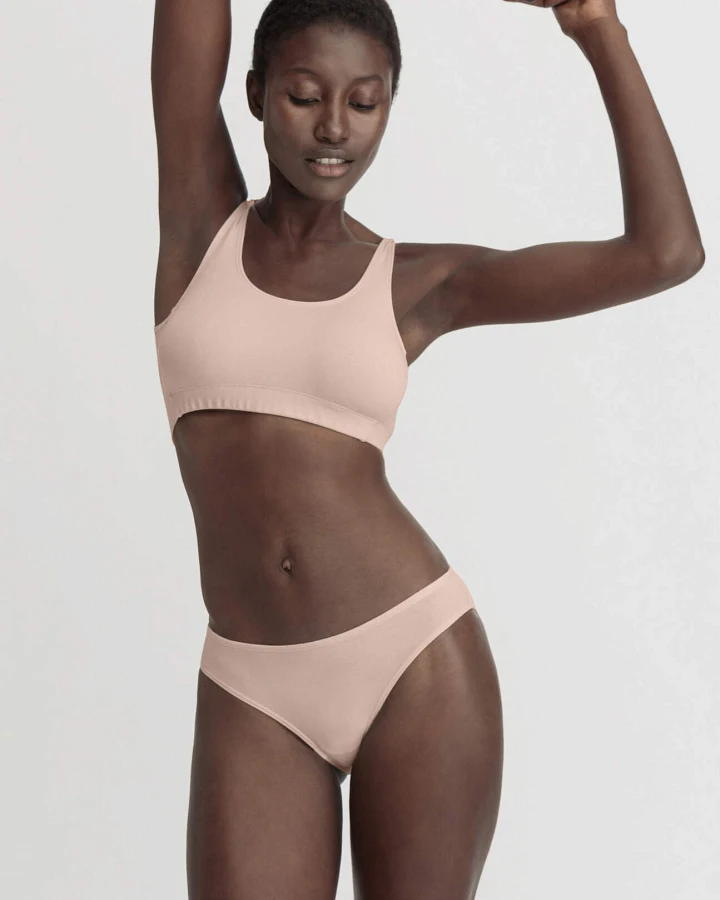 hessnatur Damen Slip Regular Cut COTTON FEEL aus Bio-Baumwolle - rosa - Größe 34