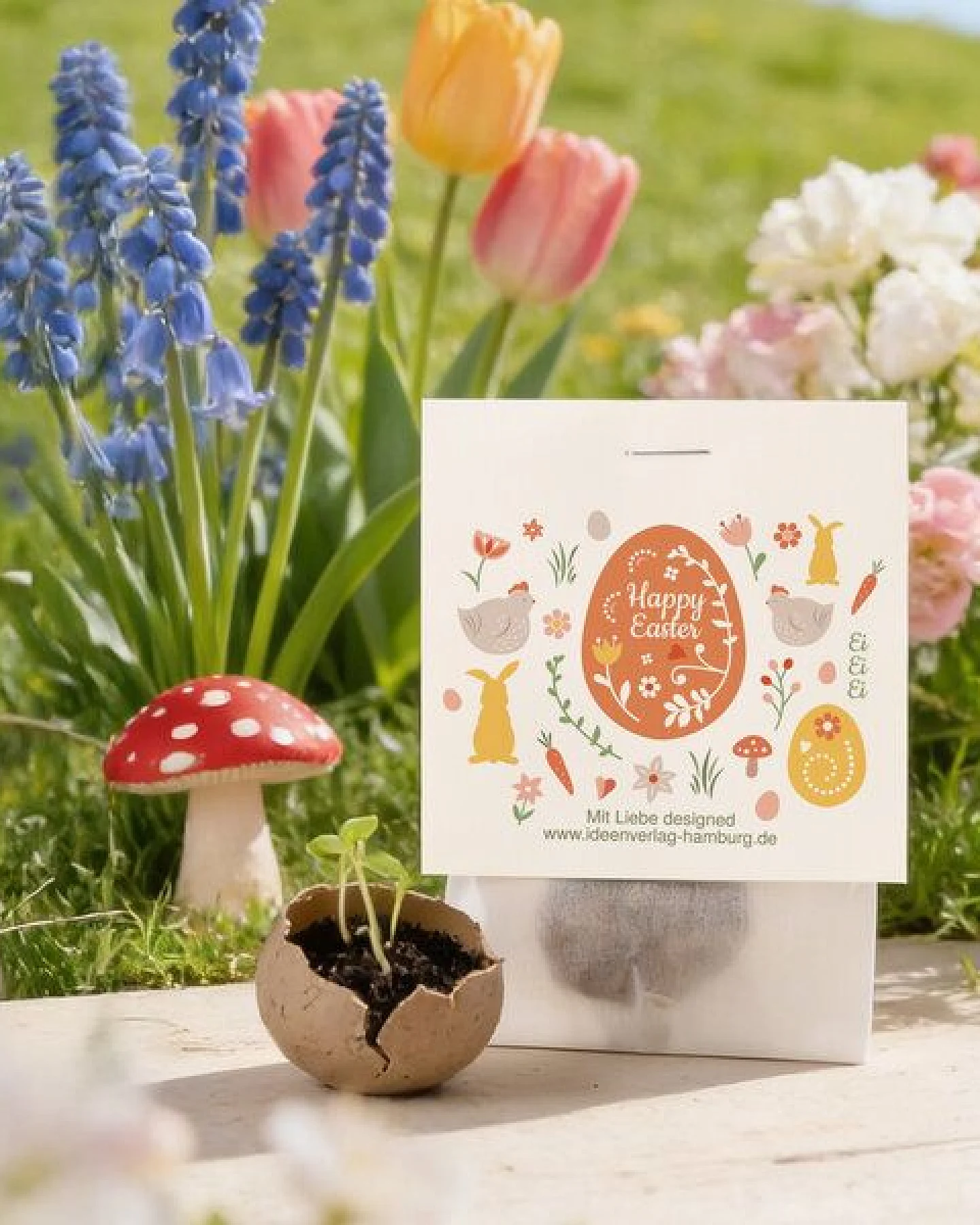 Ideenverlag Hamburg 10 „Happy Easter“ Samenbomben im Tütchen mit Wildblumensaatgut – Ansicht 2