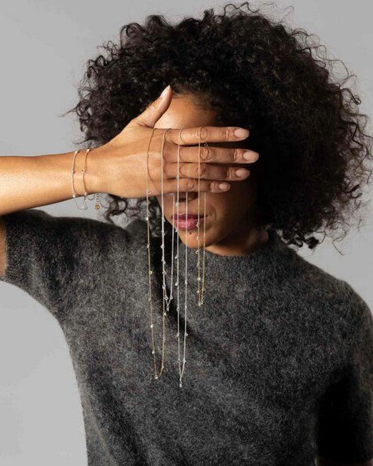 fejn jewelry Kette 'long sparkle' - mit Zirkona – Ansicht 3