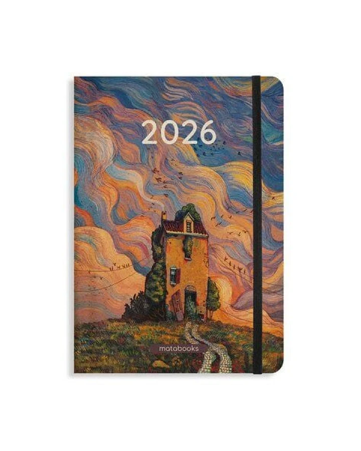 matabooks® Nachhaltiger A5 Kalender, Jahresplaner – Samaya 2026 Farbe: Sunset (DE/EN)