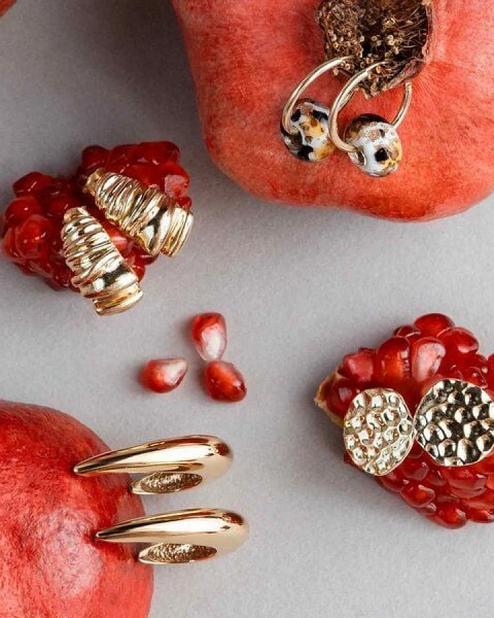 fejn jewelry Ohrstecker 'round hammered' mit gehämmerter Oberfläche