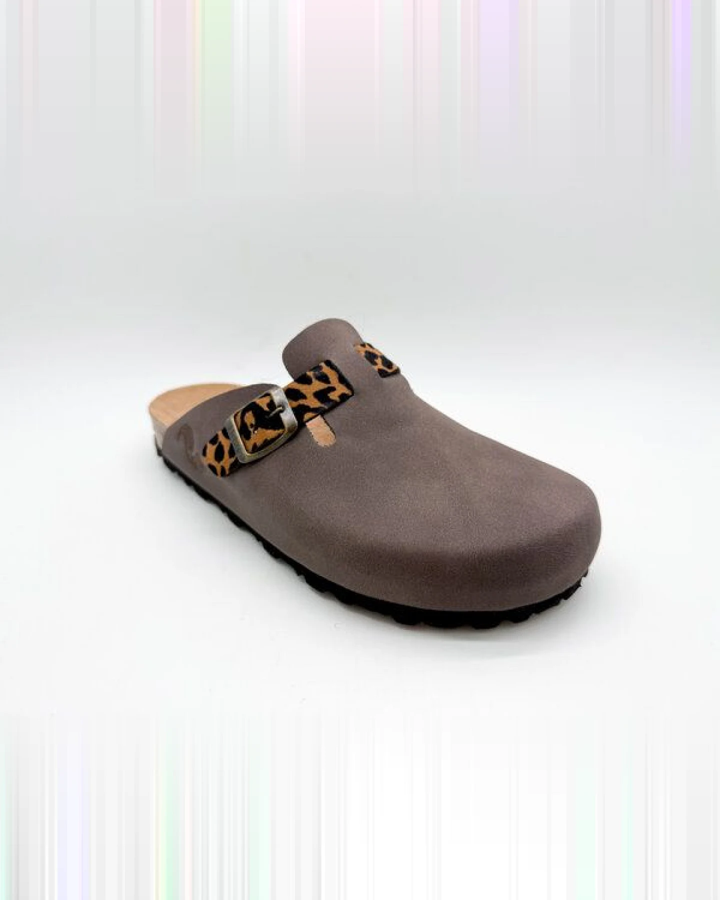 Vegane thies ® Eco Bio Leo Belt Clogs aus rec. PET mit Kork-Tieffussbett – Ansicht 3