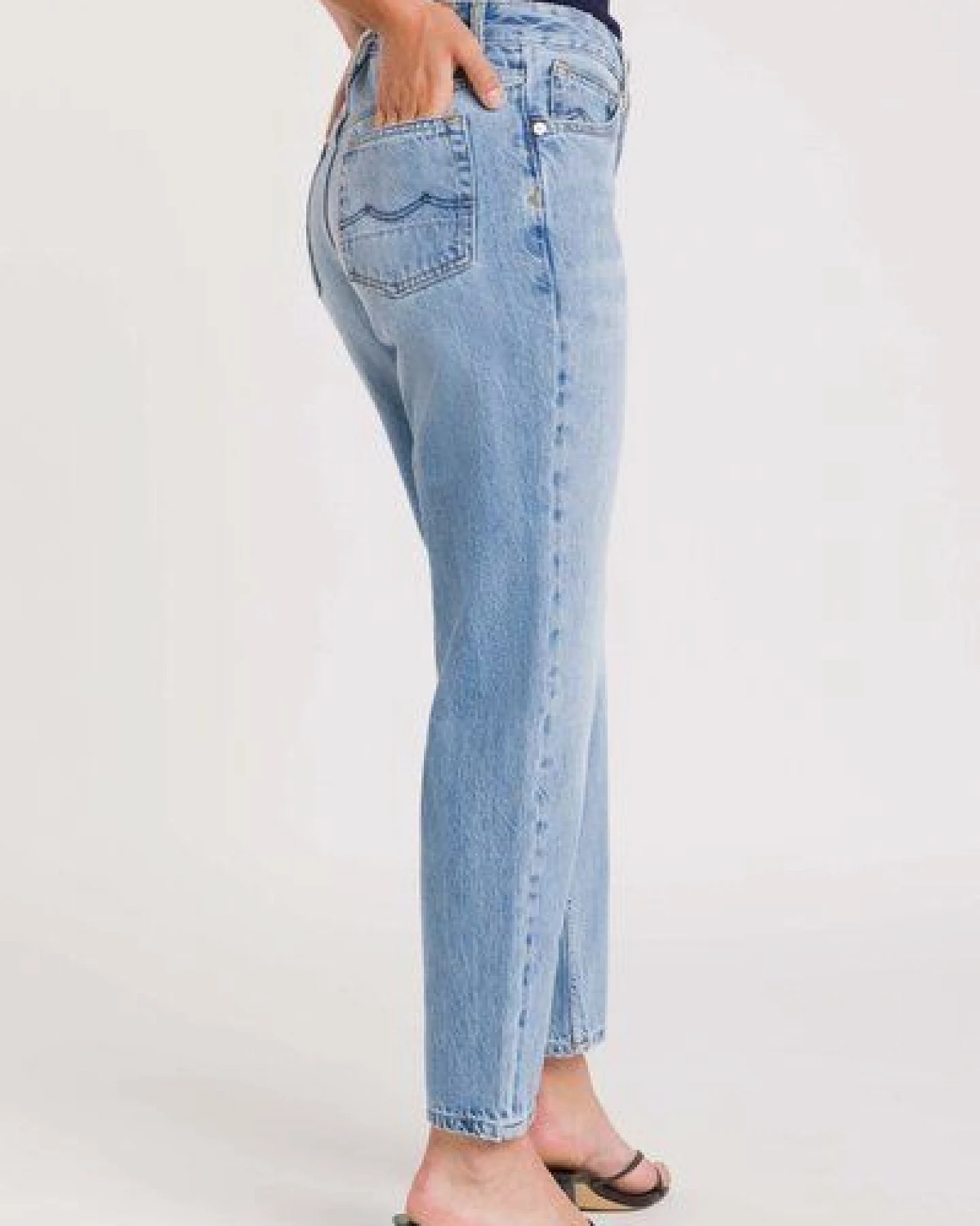 Kings Of Indigo Jeans Caroline Cropped Mid Rise Tapered Blue Reef Super Light Used – Ansicht 3