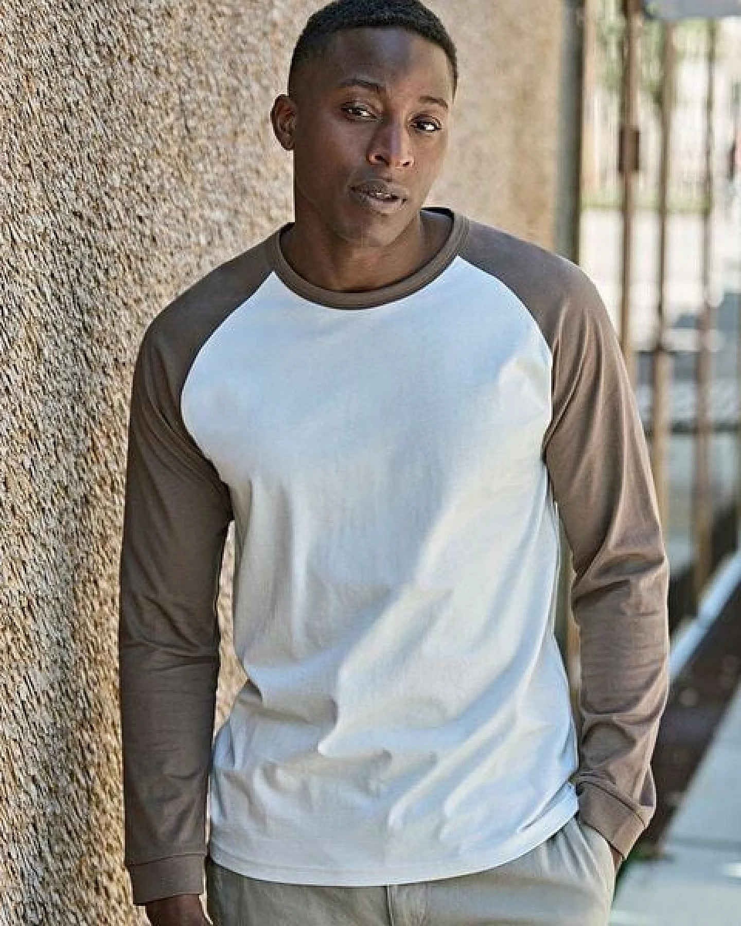 TeeJays Herren Langarm T-Shirt Two Tone Bio - Baumwolle bis 3XL Longsleeve – Ansicht 2