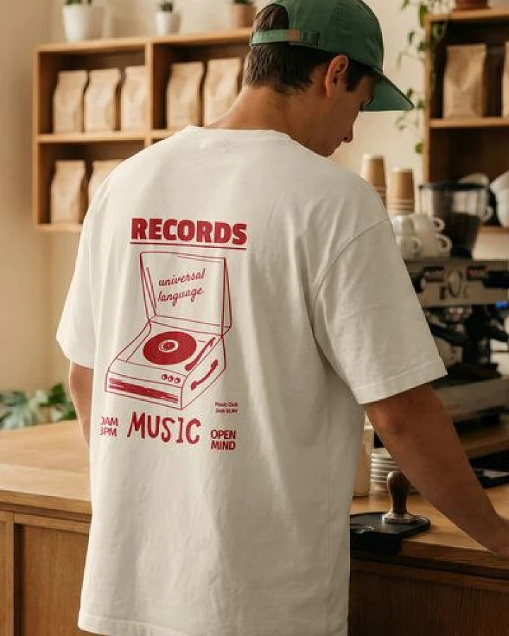Kultgut Artdesign - Shirt aus recycelter Biobaumwolle / Records