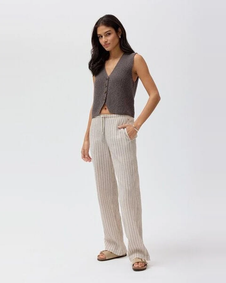 People Wear Organic Hose, grau gestreift, Bio-Baumwolle