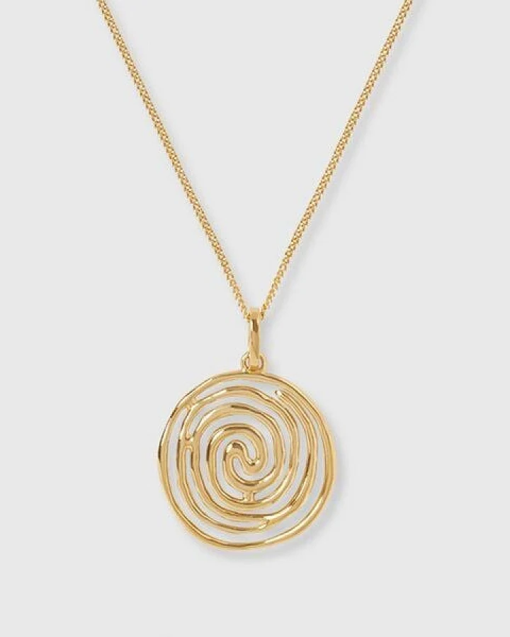 fejn jewelry Kette 'worlds origins' mit gehämmerten Anhänger