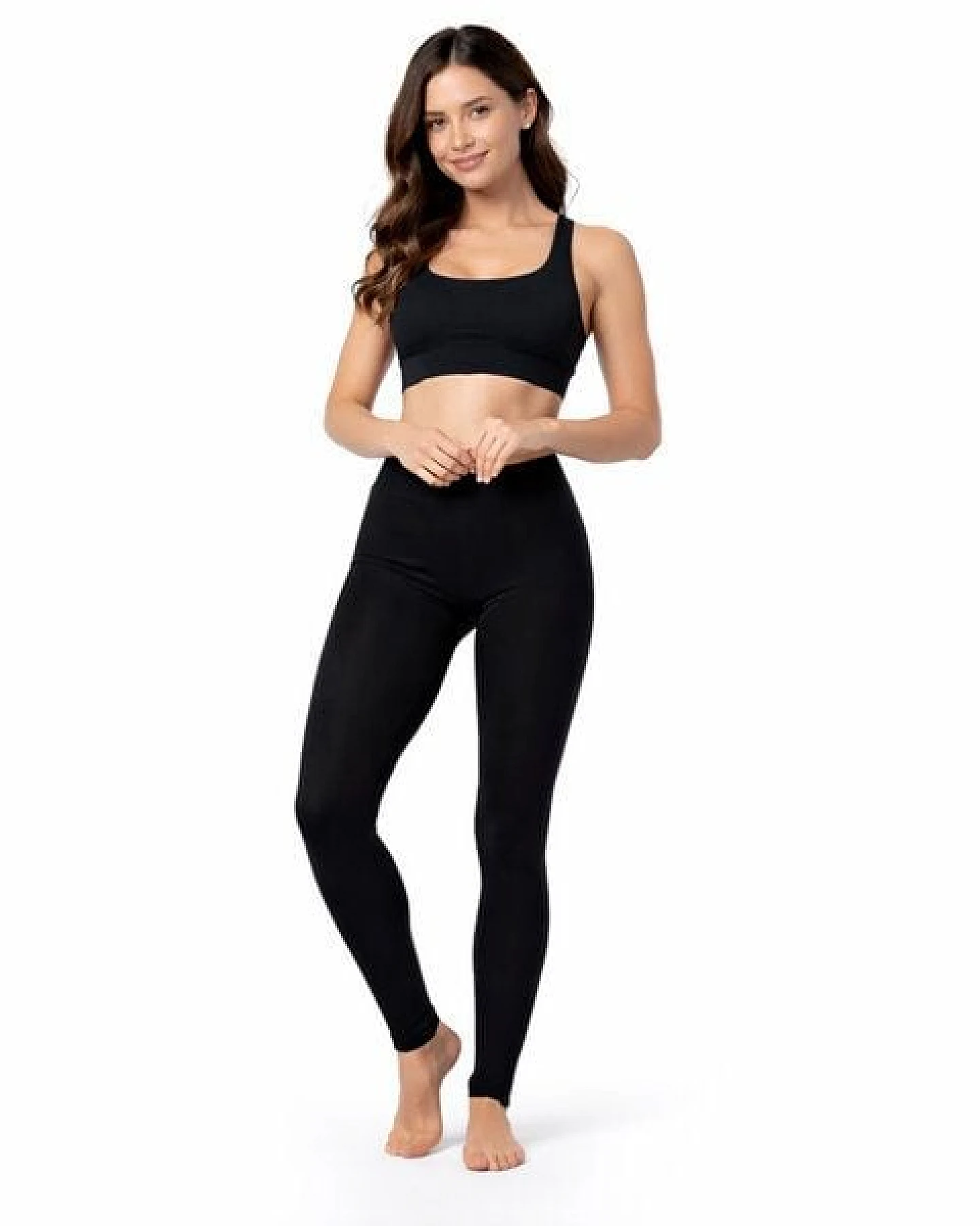 Bruno Barella Damen Thermo-Leggings Schwarz – Seamless, Innen angeraut & extra warm – Ansicht 2