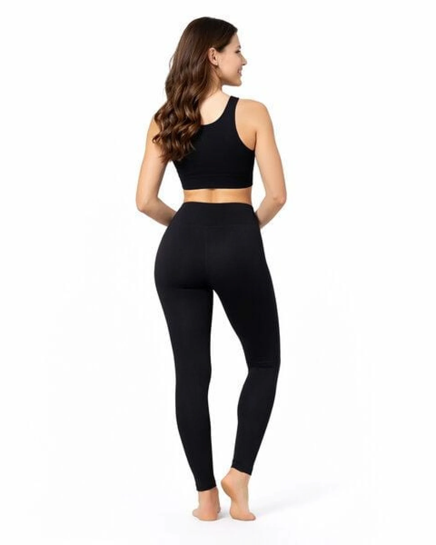 Bruno Barella Damen Thermo-Leggings Schwarz – Seamless, Innen angeraut & extra warm – Ansicht 4