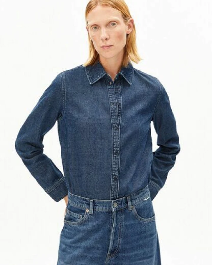 Produktseite: ARMEDANGELS AURELAA DENIM Damen Jeansbluse aus Baumwoll-Lyocell-Mix