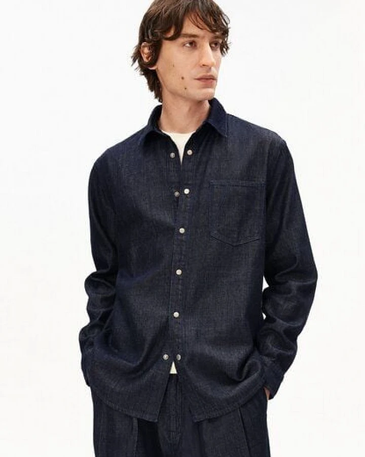 ARMEDANGELS DARK WASH DENIM Herren Jeanshemd aus Bio-Baumwoll-Mix