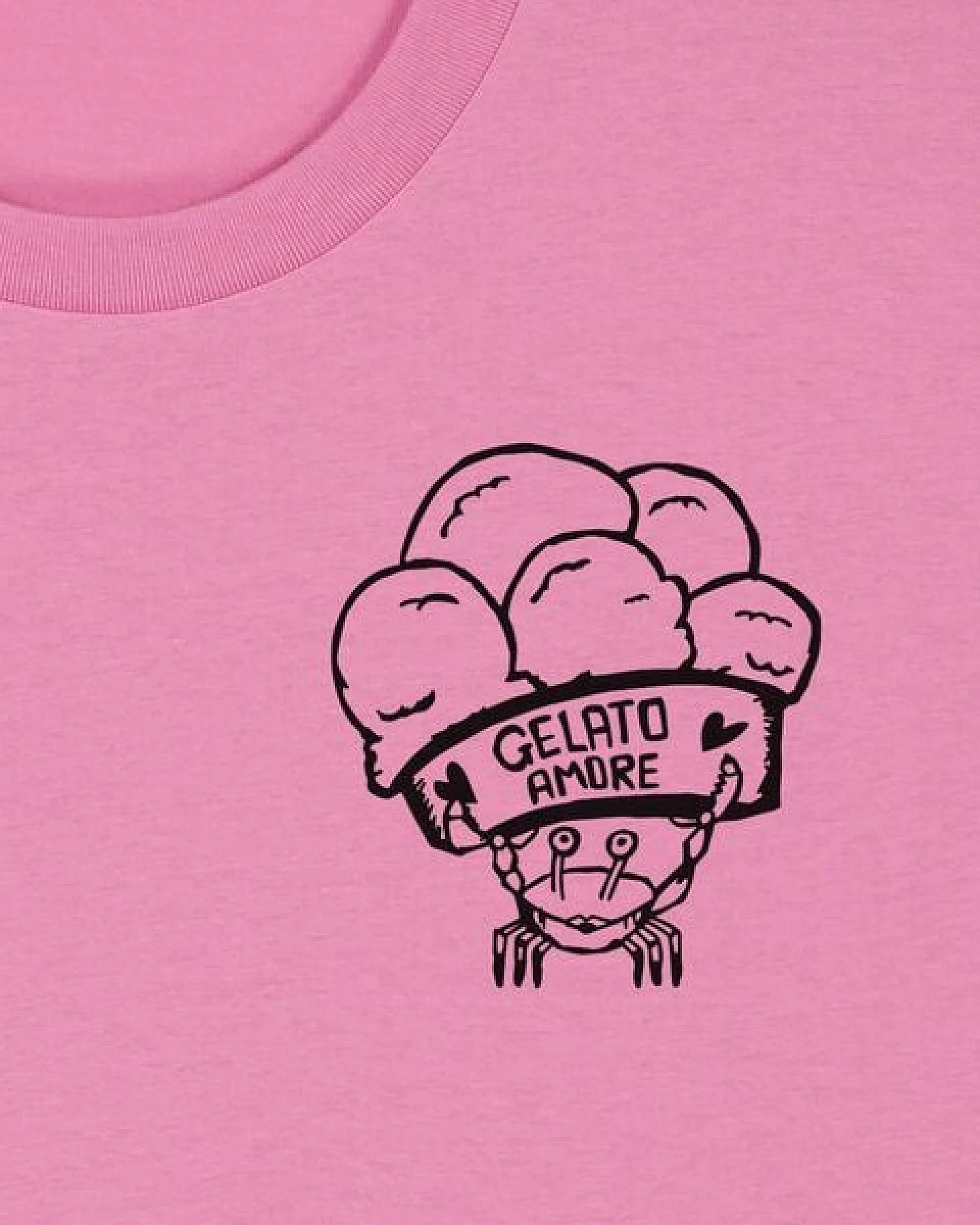 päfjes Gelato Amore / Eis Krabbe mit Eisbecher - Fair Bio Männer Unisex T-Shirt – Ansicht 3