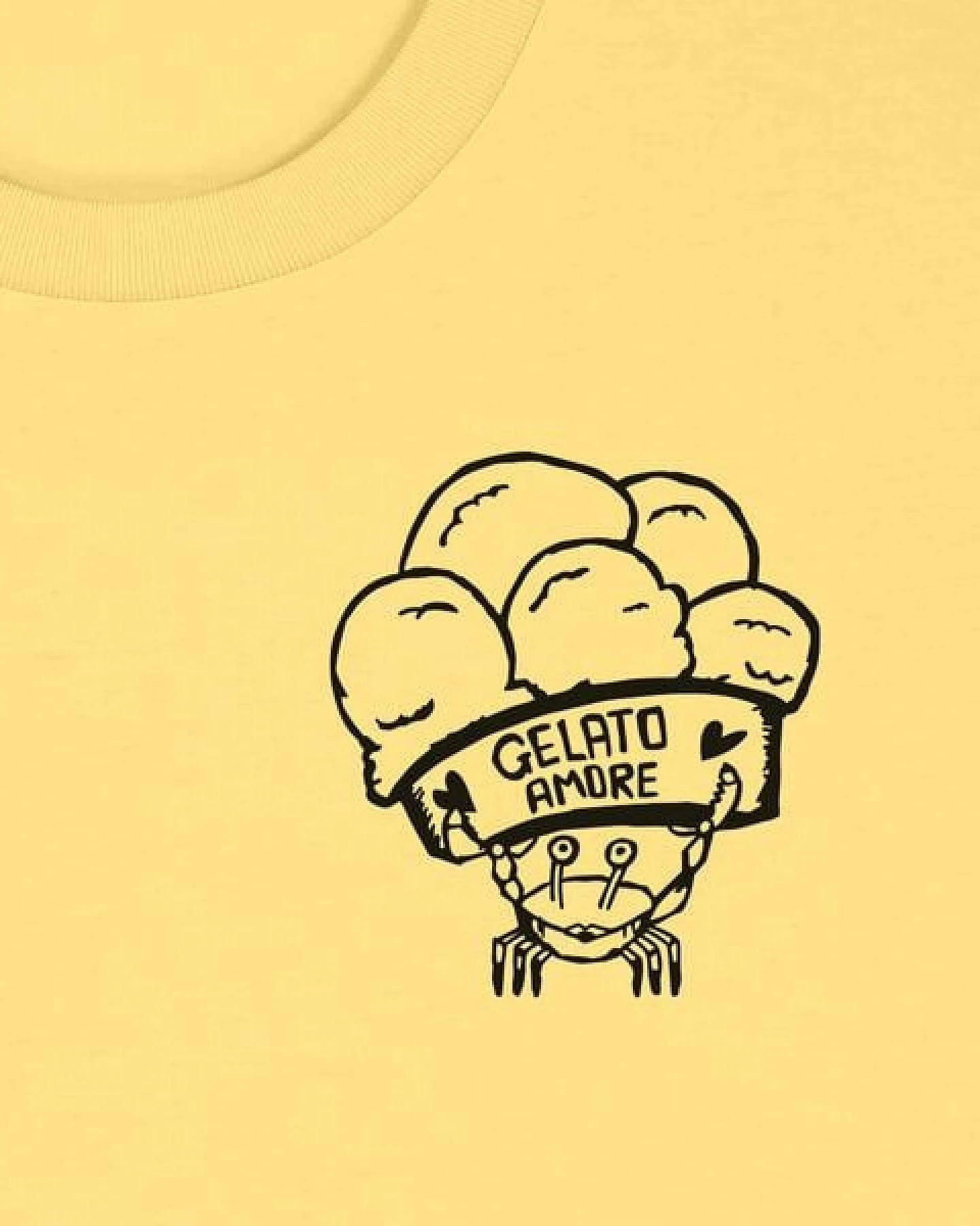päfjes Gelato Amore / Eis Krabbe mit Eisbecher - Fair Bio Männer Unisex T-Shirt – Ansicht 3