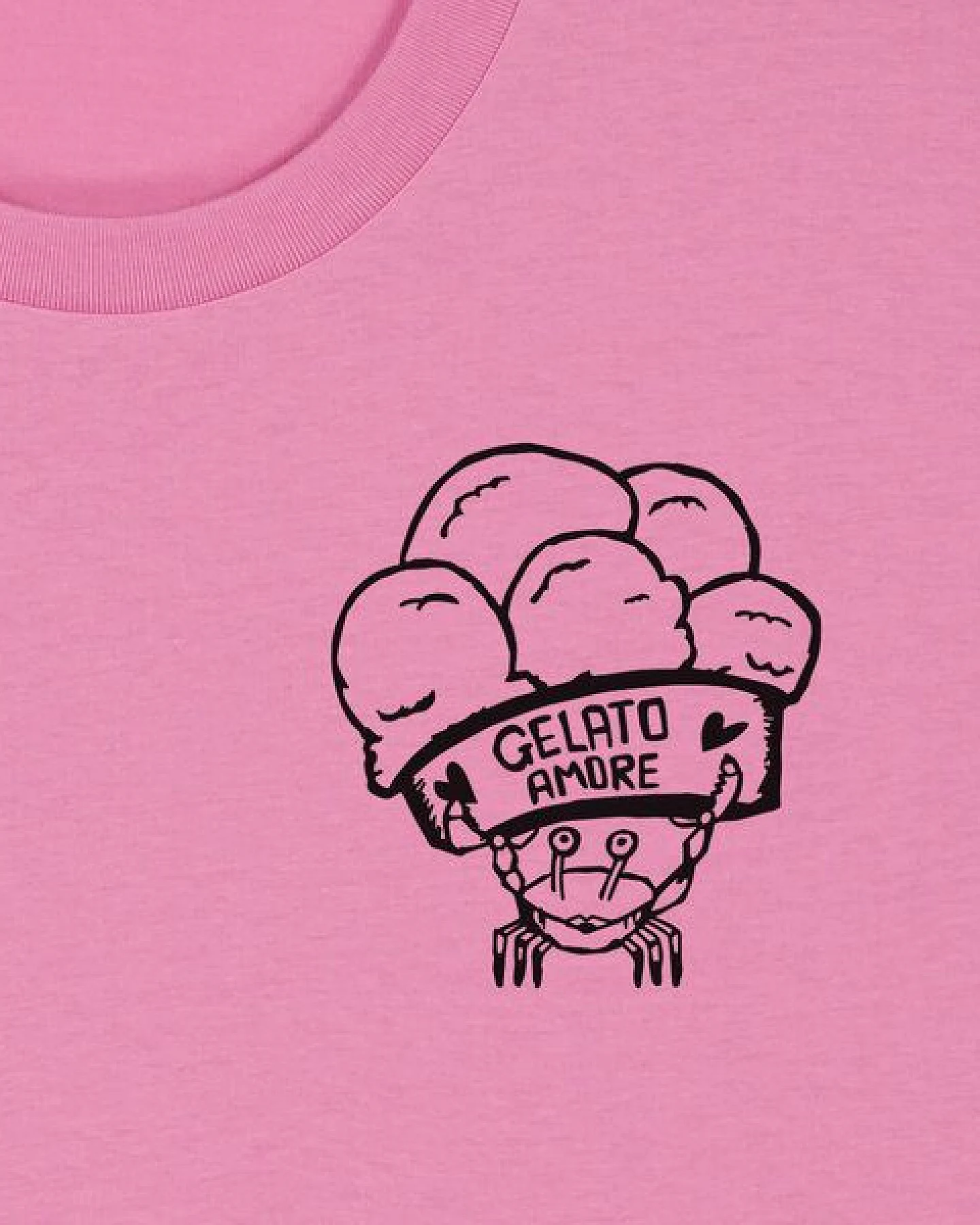 päfjes Gelato Amore / Eis Krabbe mit Eisbecher - Fair Bio Männer Unisex T-Shirt – Ansicht 3