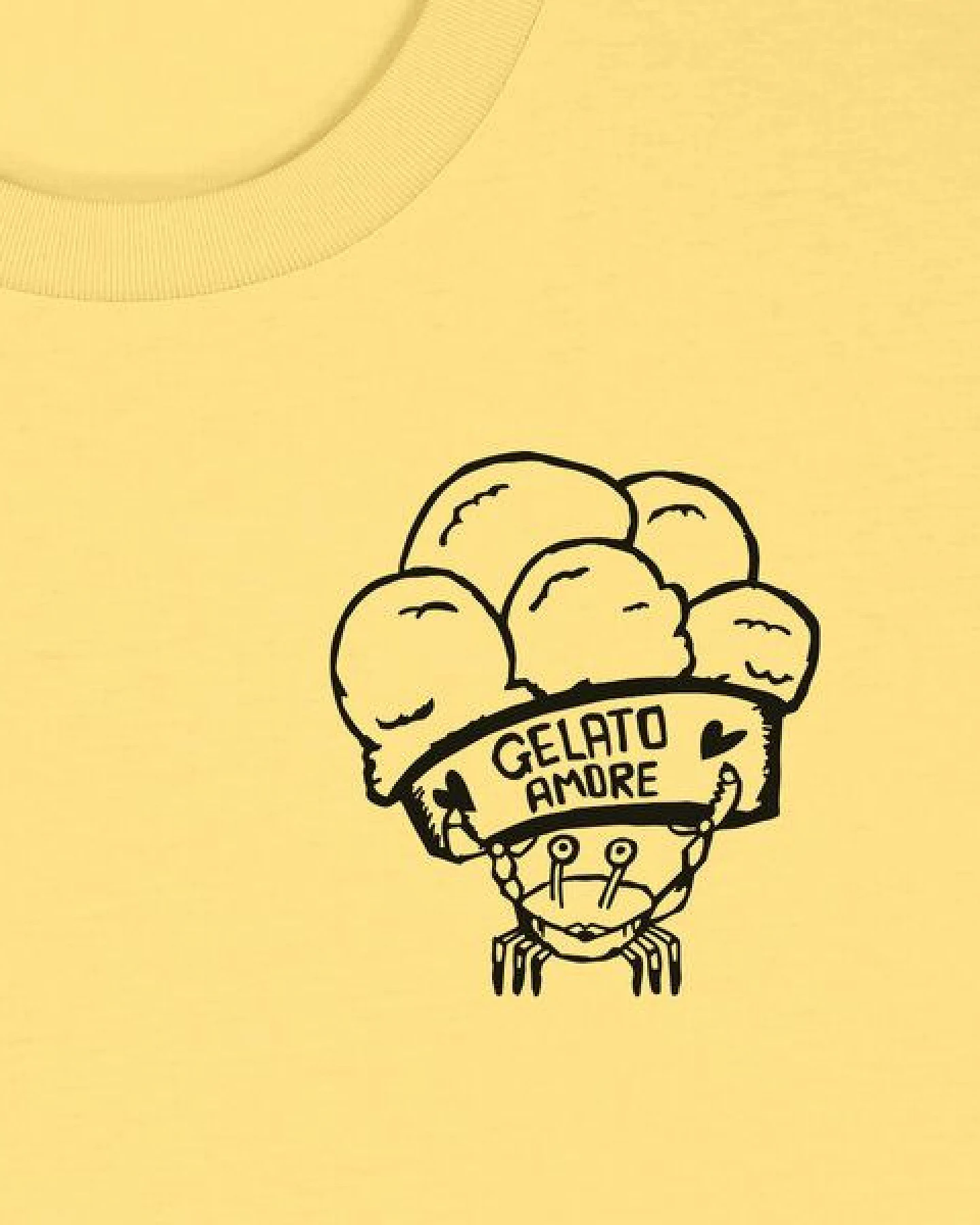 päfjes Gelato Amore / Eis Krabbe mit Eisbecher - Fair Bio Männer Unisex T-Shirt – Ansicht 3