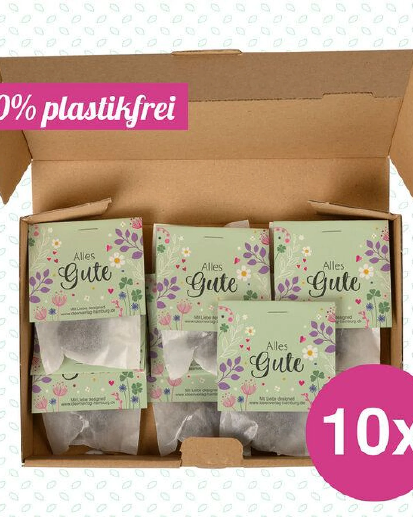 Ideenverlag Hamburg 10 „Alles Gute“ Samenbomben im Tütchen mit Wildblumensaatgut – Ansicht 2