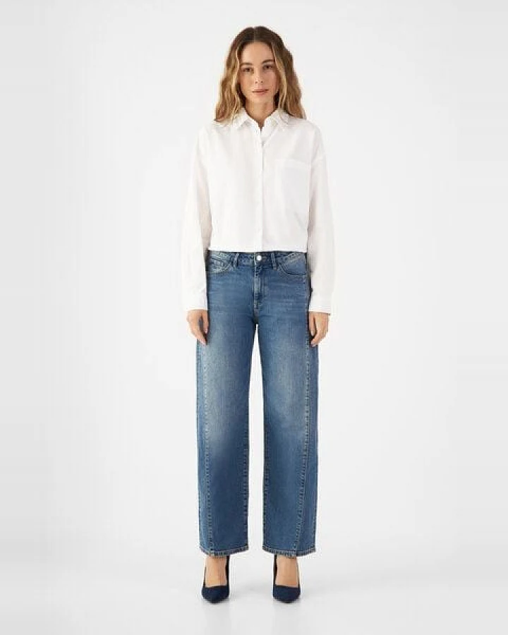 DAWN - Damen Jeans ASH Barrel Leg Cutline Minimal Stretch DAWN Bio-Baumwolle