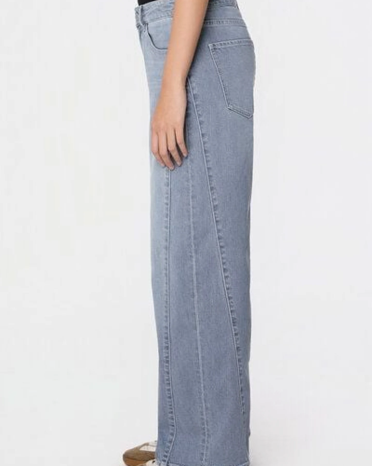 DAWN - Damen Jeans ASH Barrel Leg Cutline Minimal Stretch DAWN Bio-Baumwolle – Ansicht 3