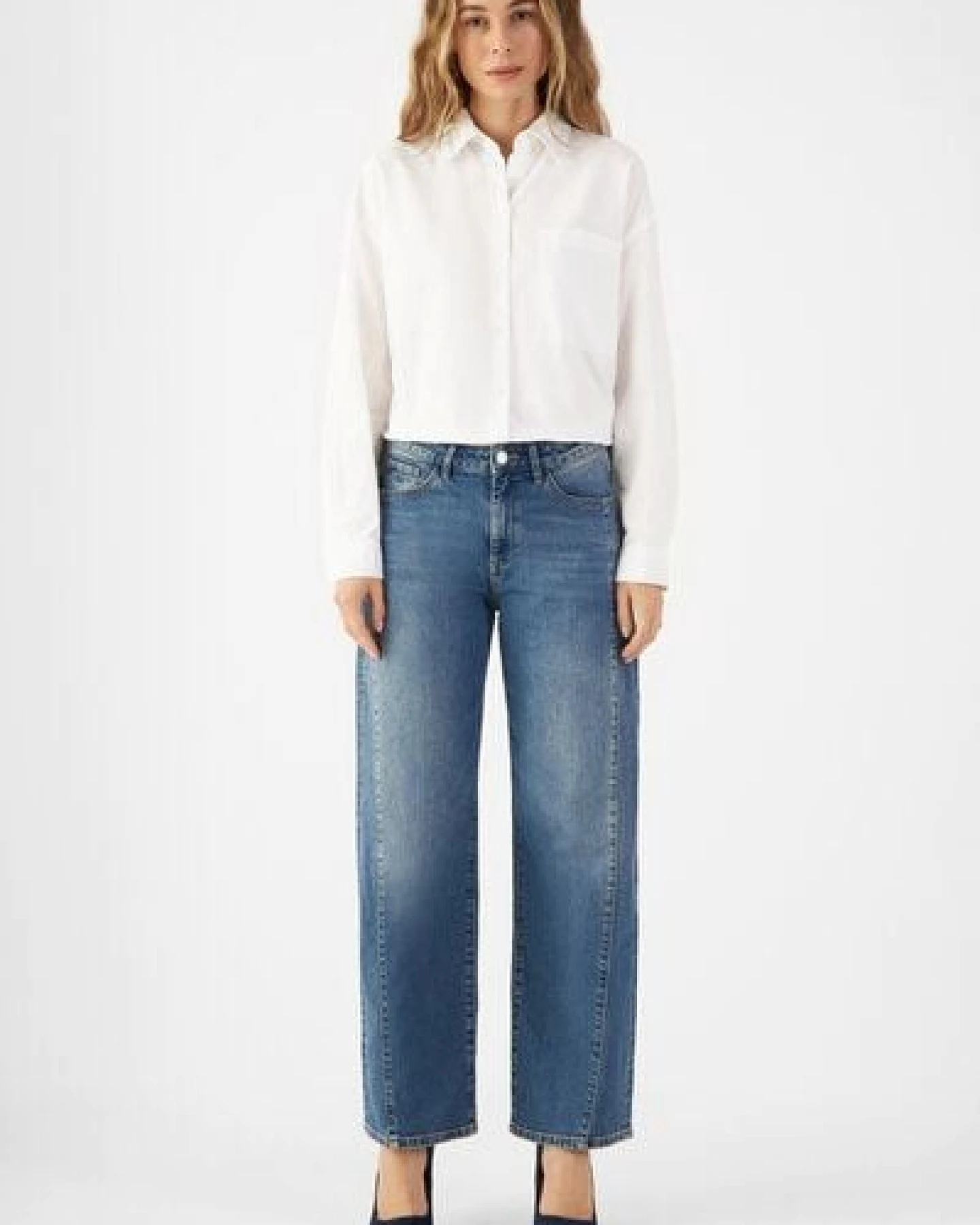DAWN - Damen Jeans ASH Barrel Leg Cutline Minimal Stretch DAWN Bio-Baumwolle – Ansicht 2