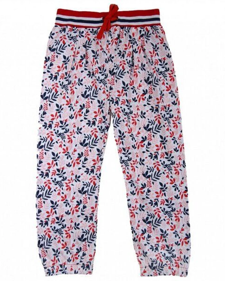 Enfant Terrible Jersey Hose Miniblütendruck rot-navy