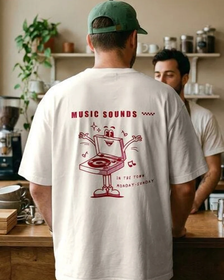 Kultgut Artdesign - Hochwertiges Oversizeshirt 100% Biobaumwolle / Music Sounds