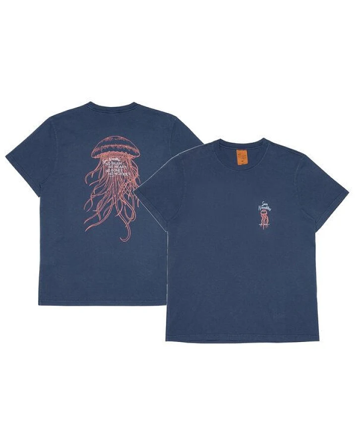 Nudie Jeans Herren T-Shirt "Roy" Sea Noodles - Dark Blue