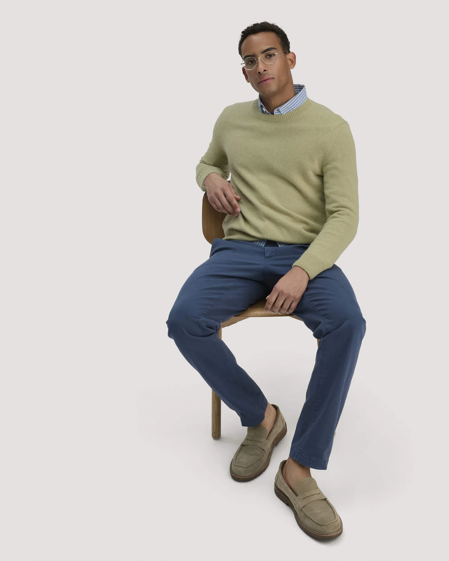 hessnatur Herren Chino LENN Regular aus Bio-Baumwolle - blau - Größe 34/30 – Ansicht 4