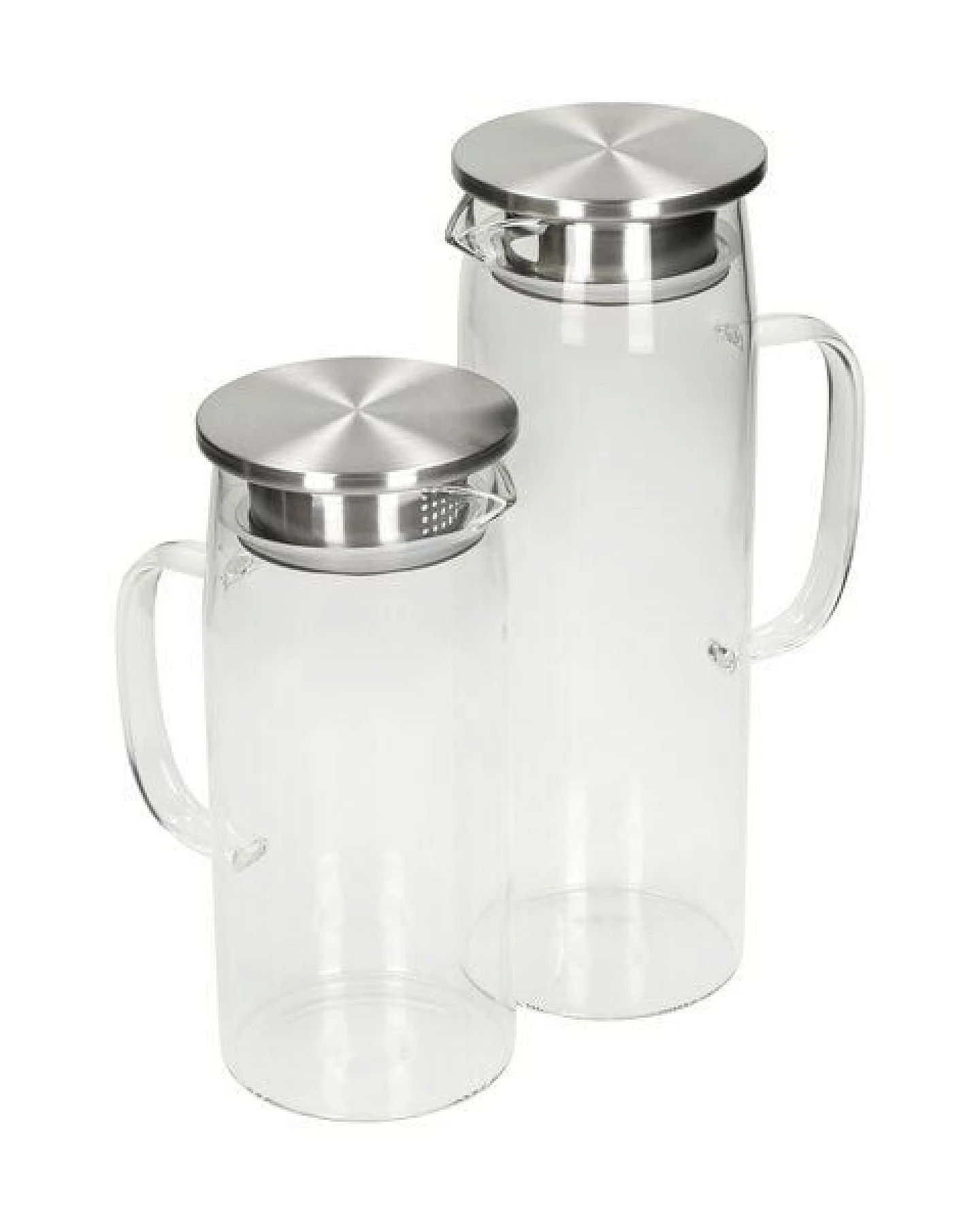 elasto Glaskaraffe mit Sieb aus Edelstahl 1 & 1,5 L - Glaskrug aus Borosilikatglas – Ansicht 2