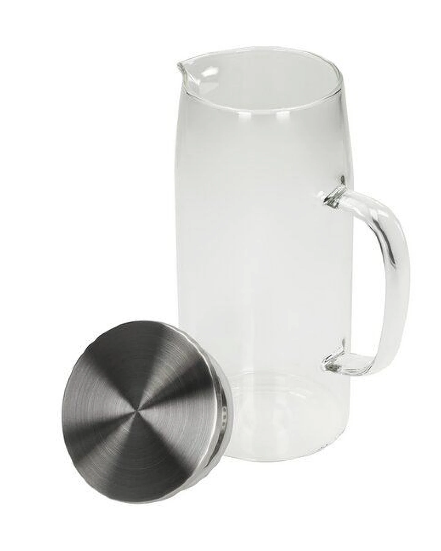 elasto Glaskaraffe mit Sieb aus Edelstahl 1 & 1,5 L - Glaskrug aus Borosilikatglas – Ansicht 4