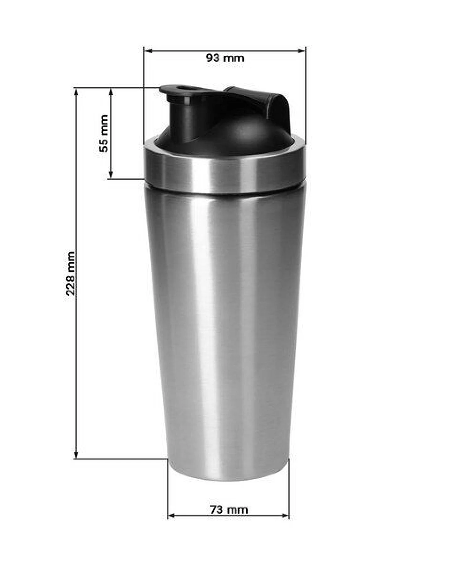 elasto Protein Shaker 600 ml 'Core' aus Edelstahl doppelwandig isoliert – Ansicht 2