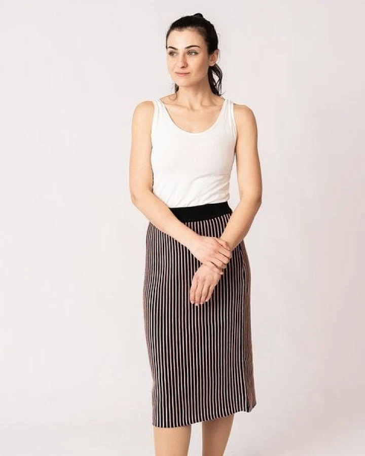 GARY MASH Pencil-Skirt Shandon in Midi-Länge aus Biobaumwolle